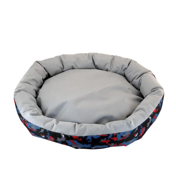 Culcus din material impermeabil rece pentru caine pisica crem camuflaj 77cm 1
