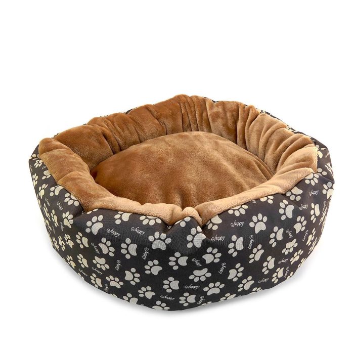 Culcus moale cu perna pentru caine pisica crem 50 cm 1