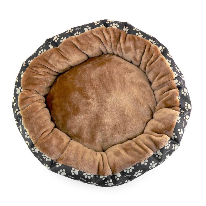 Culcus moale cu perna pentru caine pisica crem 50 cm 2